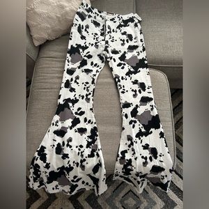 Cow Print Bellbottom jeans